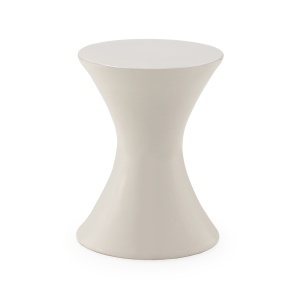Taburet decorativ alb din ceramica 33 cm Glory Thai Natura