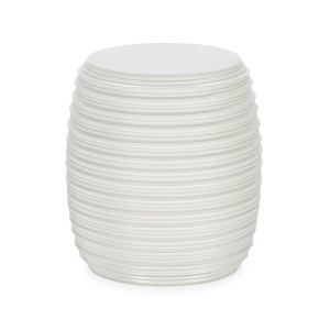 Taburet decorativ alb din piatra 42 cm Georgia Thai Natura