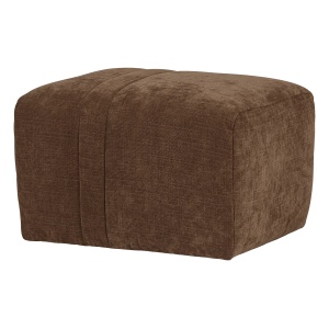 Taburet dreptunghiular maro deschis din textil 50x63 cm Omaire Woood