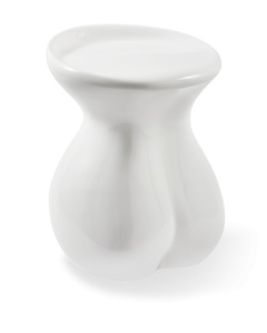 Taburet oval alb din plastic 38x43 cm Body Pols Potten