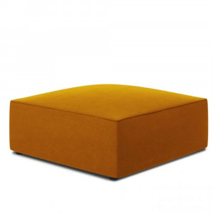 Taburet patrat galben din catifea 93x93 cm Ruby Micadoni