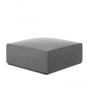 Taburet patrat gri din catifea 93x93 cm Ruby Micadoni