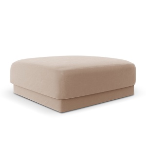 Taburet patrat maro cappuccino din catifea 90x90 cm Miley Micadoni