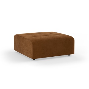 Taburet patrat maro caramel din catifea 93x93 cm Vint HKliving