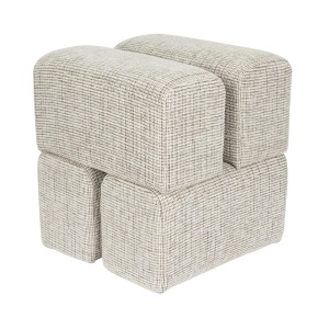 Taburet patrat maro din textil 40x40 cm Staple Quiet Object