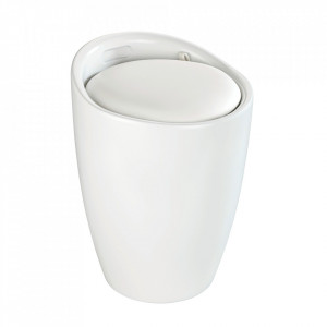 Taburet pentru baie rotund alb din plastic 36 cm Candy Matte Wenko