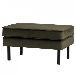 Taburet pentru picioare dreptunghiular verde inchis din catifea 54x84 cm Rodeo Be Pure Home