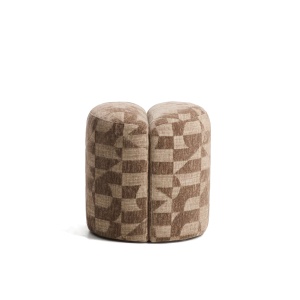 Taburet rotund grej din textil 45 cm Nedilo Chenille Kave Home