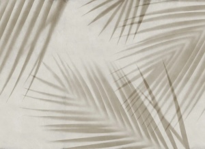 Tapet bej nisipiu/maro din hartie Palm Gaze Rebel Walls