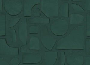 Tapet verde smarald din hartie Clay Figures Rebel Walls