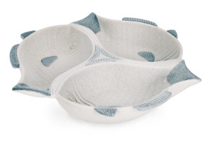 Tava decorativa alba/albastra din ceramica 26x27 cm Ortigia 3 Bizzotto
