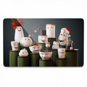 Tocator dreptunghiular multicolor din lemn 14x23 cm Gathering Tassen