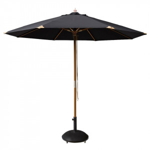 Umbrela soare neagra din lemn si poliester Capri Small Cinas