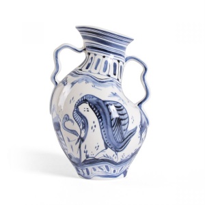 Vaza alba/albastra din ceramica 23 cm Classics on acid Ibex Seletti