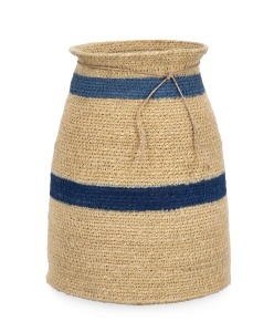 Vaza decorativa albastra/maro din fibre naturale 25 cm Ninh Bizzotto