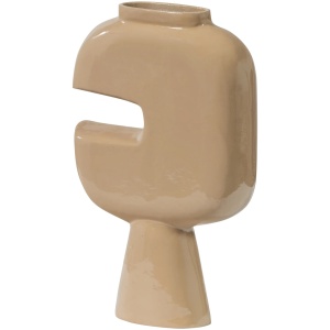 Vaza decorativa bej nisipiu din metal 31 cm Gianna Woood