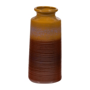Vaza galben/maro din ceramica 38 cm Deccenia Woood