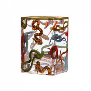 Vaza multicolora din sticla 14 cm Snakes Toiletpaper Seletti