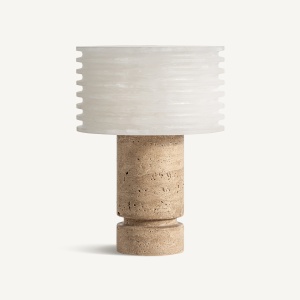 Veioza alba/bej din ceramica 31 cm Genis Vical Home