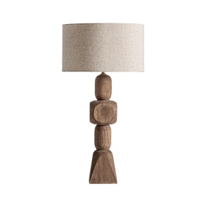 Veioza crem/maro din lemn 77 cm Cogne Vical Home