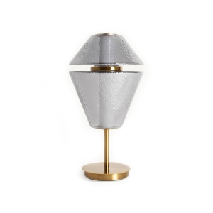 Veioza gri/auriu din sticla 57 cm Aine Vical Home