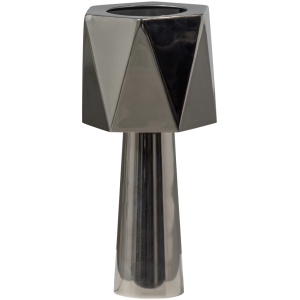 Veioza gri crom din metal 38 cm Rea Woood