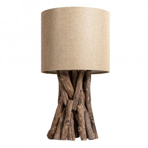 Veioza maro/bej din lemn 50 cm Harmony The Home Collection