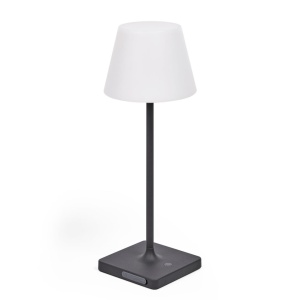 Veioza pentru exterior alba/neagra din metal cu USB 38 cm Aluney Table Kave Home