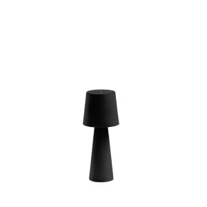 Veioza portabila neagra din metal cu USB 25 cm Arenys Kave Home