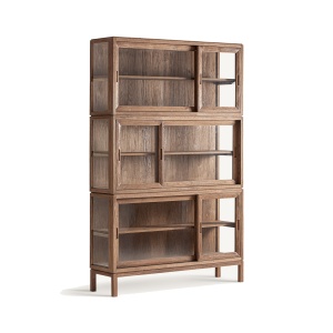Vitrina maro din lemn 220 cm Broich Vical Home