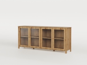 Vitrina maro din lemn 80 cm Alessandra 4D The Home Collection