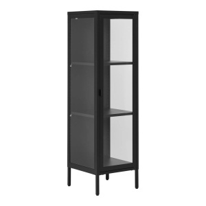 Vitrina neagra din metal 140 cm Brisbane Slim House Nordic