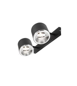 Aplica neagra din metal cu 2 becuri Bot Aldex