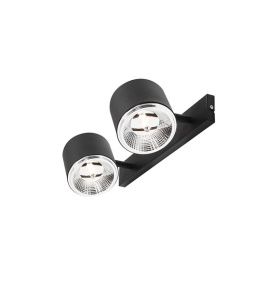 Aplica neagra din metal cu 2 becuri Bot Quiet Object