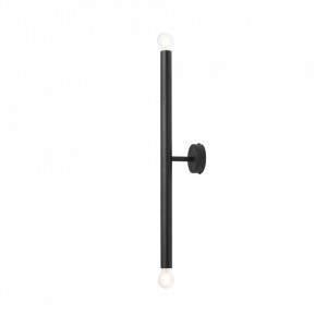 Aplica neagra din metal cu 2 becuri Tubo S Aldex