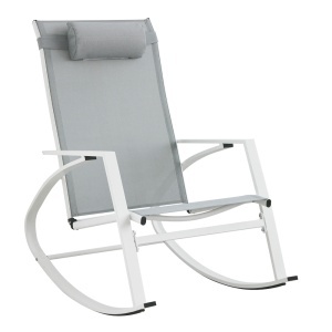 Balansoar exterior gri/alb din textil Demid Bizzotto