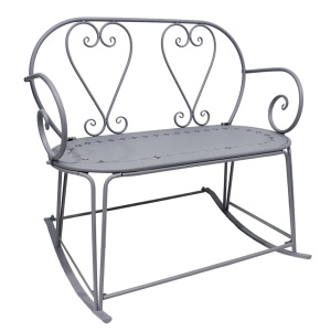 Banca balansoar exterior mov/gri din metal 102 cm Belle Époque Esschert Design