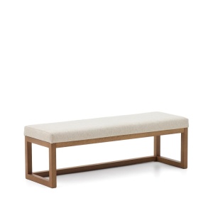 Bancheta bej/maro din textil 128 cm Loya Kave Home