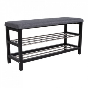 Bancheta cu suport pentru incaltaminte din textil 100 cm Padova House Nordic