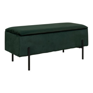 Bancheta din catifea verde 95 cm Watford House Nordic