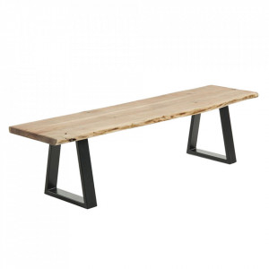 Bancheta maro din lemn de salcam si metal 180 cm Alaia Kave Home