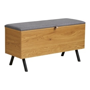 Bancheta maro din textil 92 cm Barco House Nordic