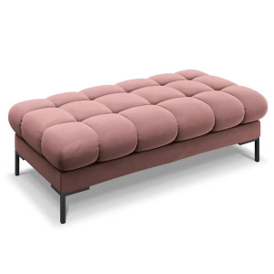 Bancheta roz/neagra din catifea si metal 133 cm Mamaia Micadoni