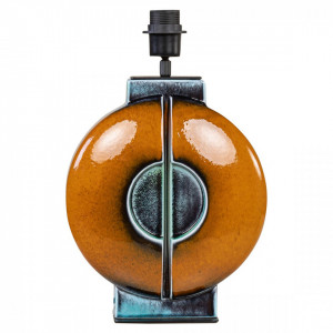 Baza pentru veioza portocalie/albastra din ceramica 40 cm Lisa Versmissen