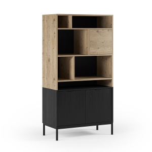 Biblioteca maro/neagra din metal 170 cm Marion The Home Collection