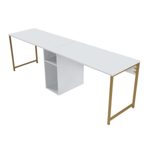 Birou auriu/alb 60x240 cm Twin Study Nordure