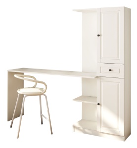 Birou cu dulap alb Meha The Home Collection