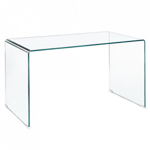 Birou transparent din sticla 70x126 cm Iride Bizzotto