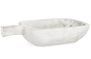 Bol decorativ alb din lemn 25x42 cm Jamal Bizzotto