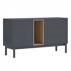 Bufet inferior gri antracit/maro din lemn 140 cm Corvo Teulat